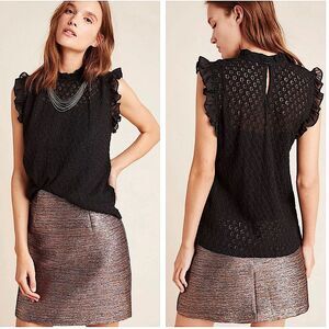 Anthropologie Annalee Shimmer Metallic Mini Skirt Size 4 NWT